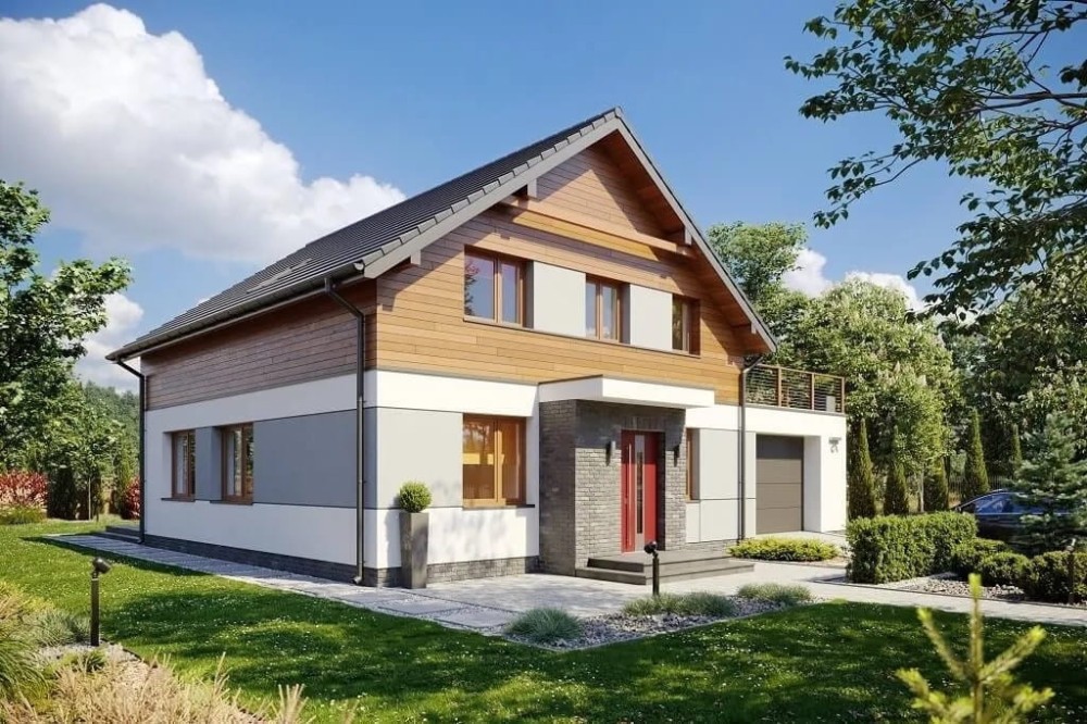 Projekt domu L-6675 - wykończenie elewacji