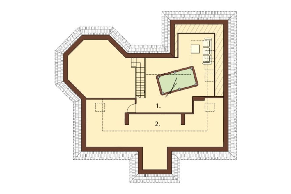 Projekt domu Alabastrów DM-6449, parterowy z antresolą, bez podpiwniczenia - rzut antresoli