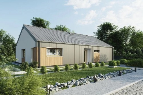 Projekt domu Witelia 2 tech. L-6788 tech., parterowy, jednorodzinny, bez garażu, bez podpiwniczenia - kolorystyka wersja 1