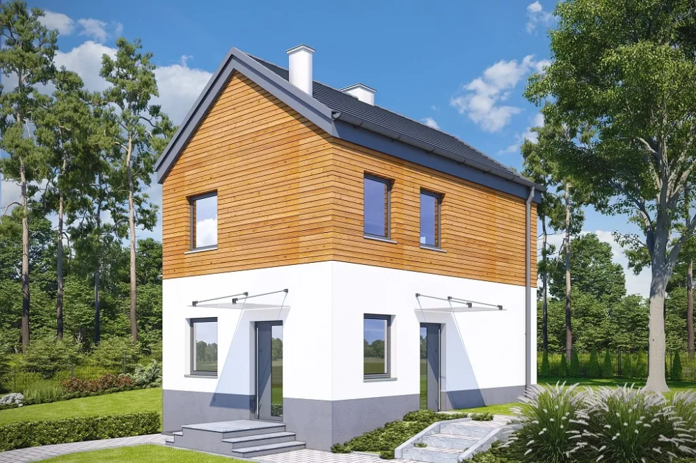 Projekt domu Egara tech. DM-6652 tech., piętrowy, podpiwniczony - kolorystyka wersja 1