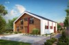 Projekt domu Begoniów tech. DM-6569 tech., parterowy z antresolą, bez garażu, bez podpiwniczenia - kolorystyka wersja 1