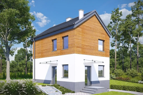Projekt domu Egara 2 tech. L-6652 tech., piętrowy, podpiwniczony - kolorystyka wersja 1