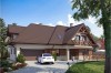 Projekt domu Czułów tech. DM-6350 tech., parterowy z poddaszem mieszkalnym, z garażem dwustanowiskowym, bez podpiwniczenia - kolorystyka wersja 1