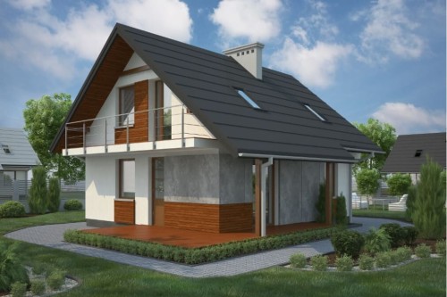 Projekt domu DM-6143 E  - wykończenie elewacji