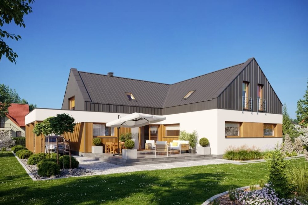 Projekt domu DM-6528 - wykończenie elewacji