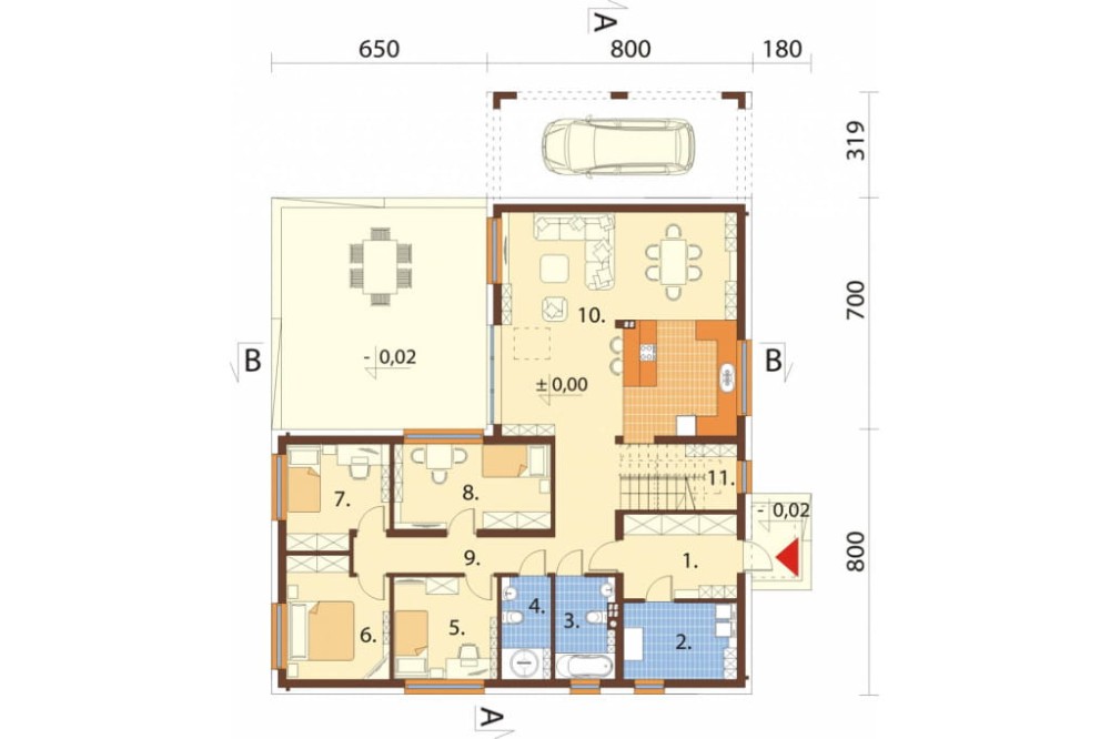 Projekt domu DM-6528 - rzut parteru