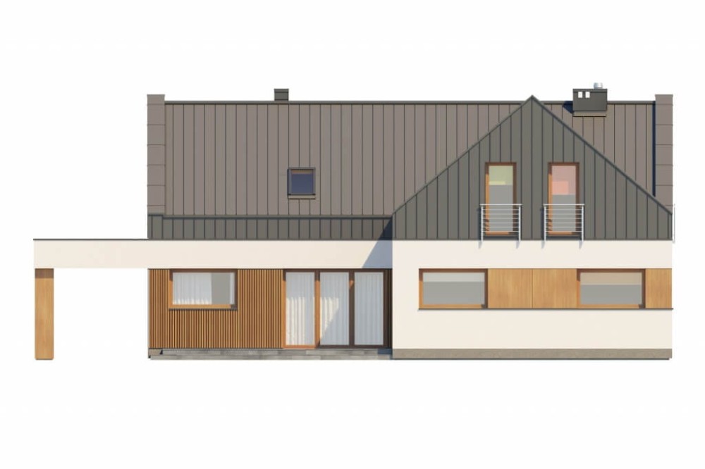 Projekt domu DM-6528 - elewacja ogrodowa