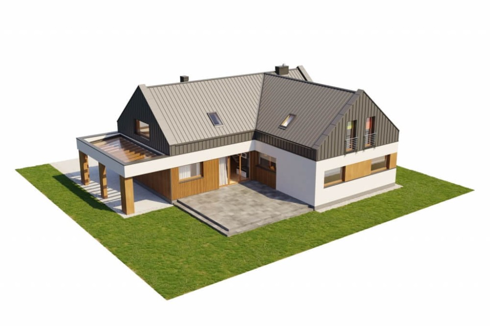 Projekt domu Szanta DM-6528, parterowy, z poddaszem, jednorodzinny, nowoczesny, bez garażu, bez podpiwniczenia - model