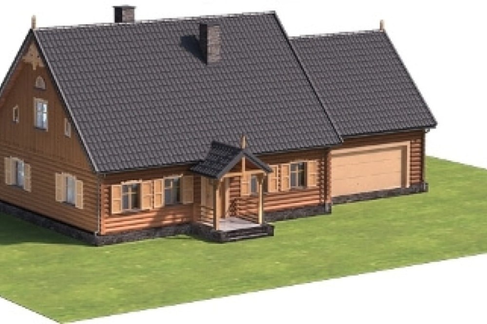 Projekt domu Jałowiec DM-6535, parterowy, z poddaszem nieużytkowym do adaptacji, z garażem dwustanowiskowym, bez podpiwniczenia - model