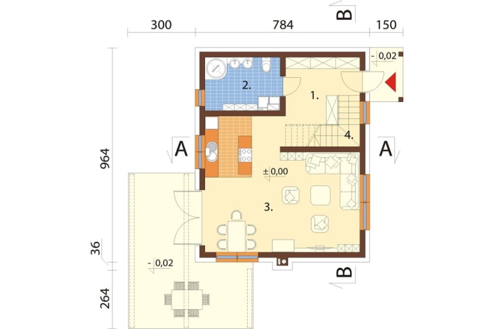 Projekt domu DM-6746 - rzut parteru