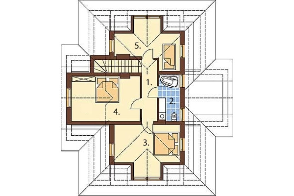 Projekt domu Olchawa DM-6276, parterowy z poddaszem mieszkalnym, bez podpiwniczenia - rzut poddasza