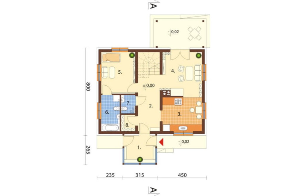 Projekt domu Storczynek 2 L-6533, parterowy z poddaszem, bez garażu, niepodpiwniczony - rzut parteru