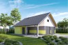 Projekt garażu dwustanowiskowego LZG-90, parterowy z poddaszem do adaptacji, niepodpiwniczony - kolorystyka wersja 1