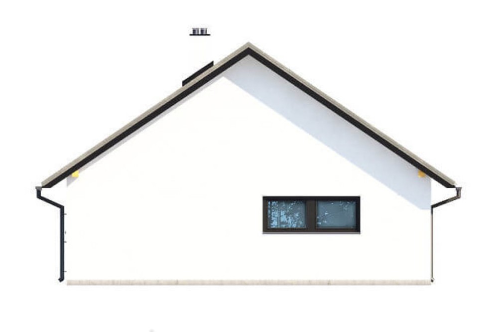 Projekt garażu dwustanowiskowego LZG-90, parterowy z poddaszem do adaptacji, niepodpiwniczony - elewacja ogrodowa