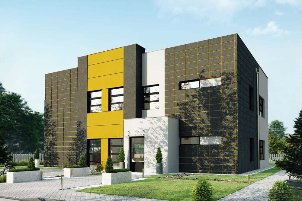 Projekt budynku K-128 - wykończenie elewacji