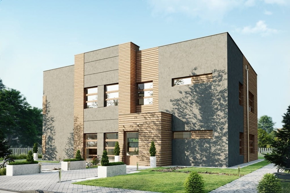 Projekt budynku K-128 - wykończenie elewacji