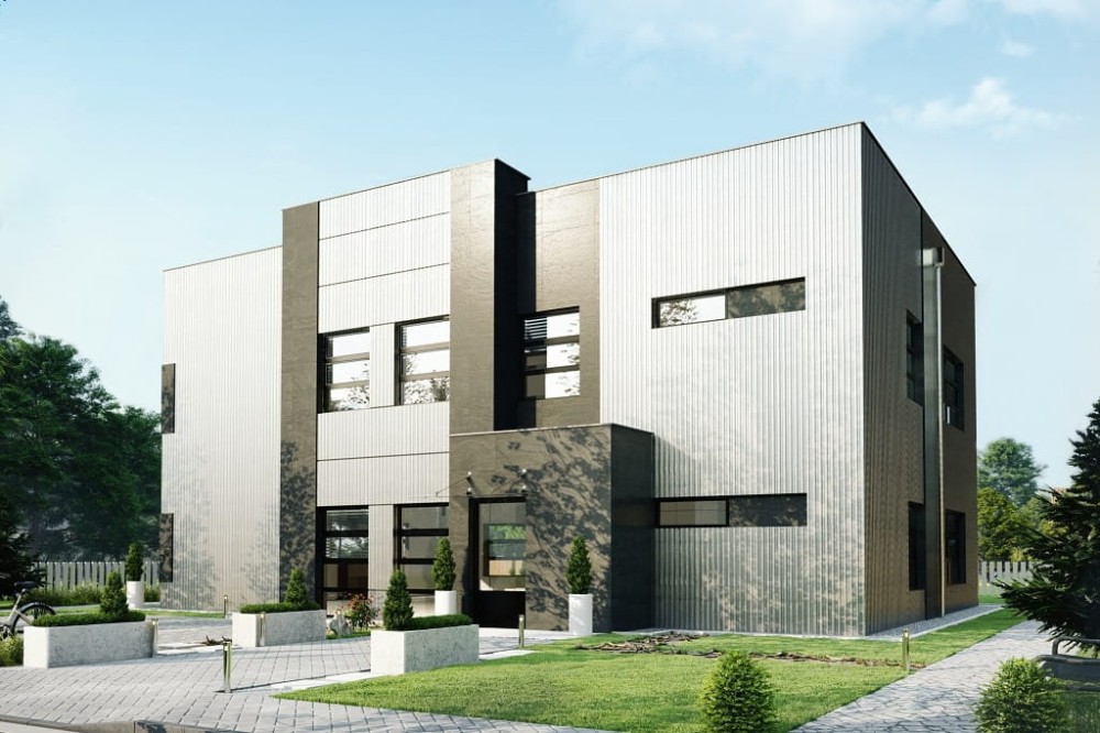 Projekt budynku K-128 - wykończenie elewacji