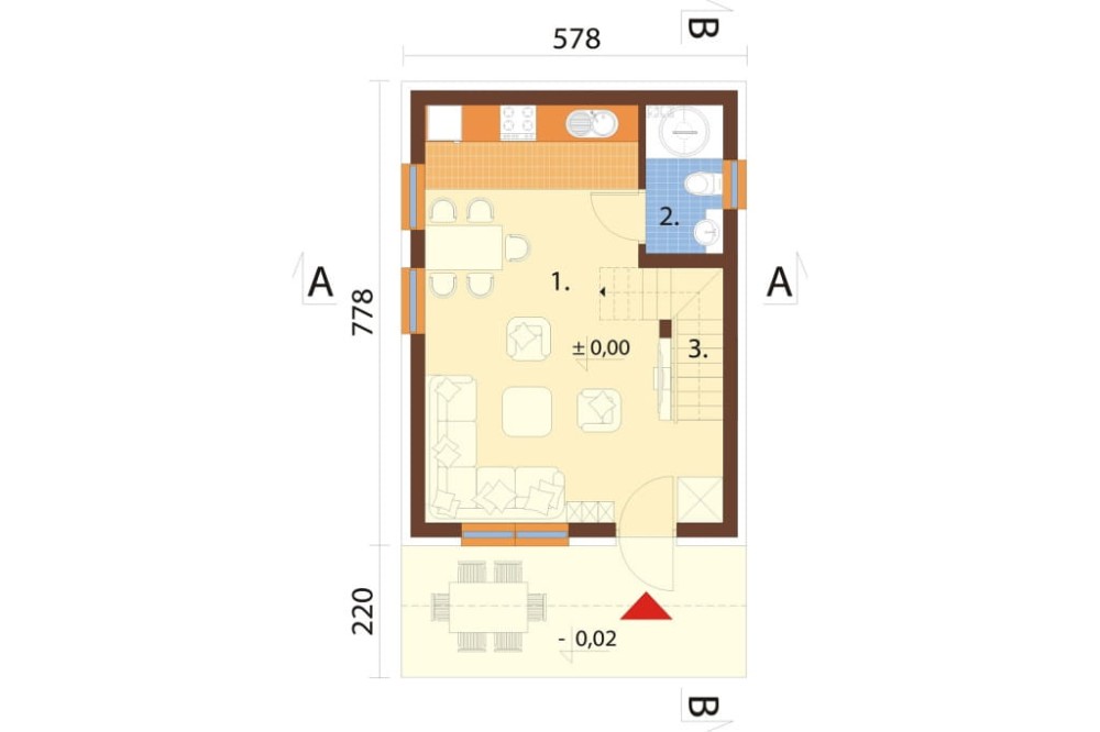 Projekt domu Zenna 2 L-6818, parterowy z poddaszem użytkowym, niepodpiwniczony, bez garażu - rzut parteru