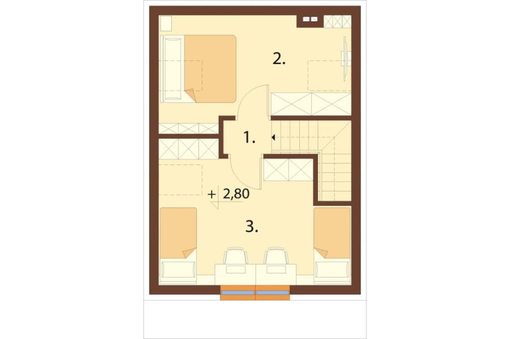 Projekt domu Zenna 2 L-6818, parterowy z poddaszem użytkowym, niepodpiwniczony, bez garażu - rzut poddasza