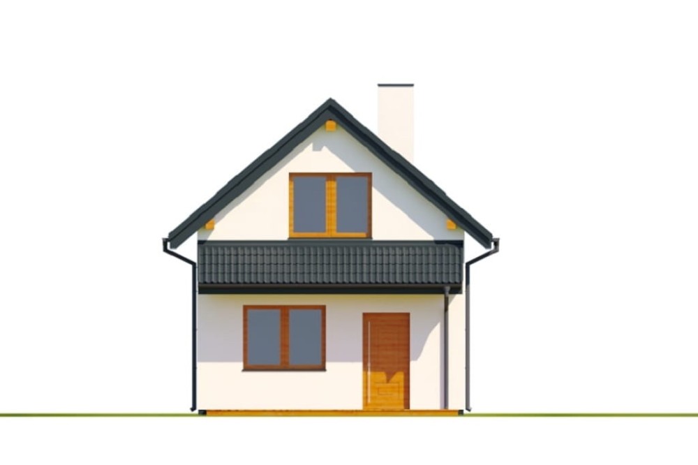 Projekt domu Zenna 2 L-6818, parterowy z poddaszem użytkowym, niepodpiwniczony, bez garażu - wizualizacja elewacji frontowej