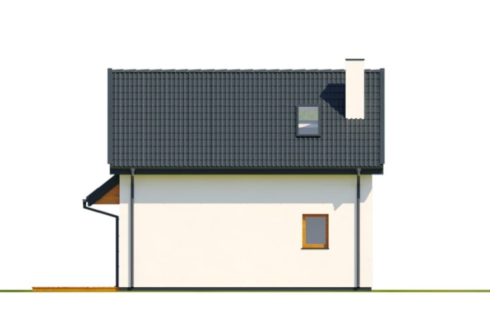 Projekt domu Zenna 2 L-6818, parterowy z poddaszem użytkowym, niepodpiwniczony, bez garażu - wizualizacja elewacji prawej