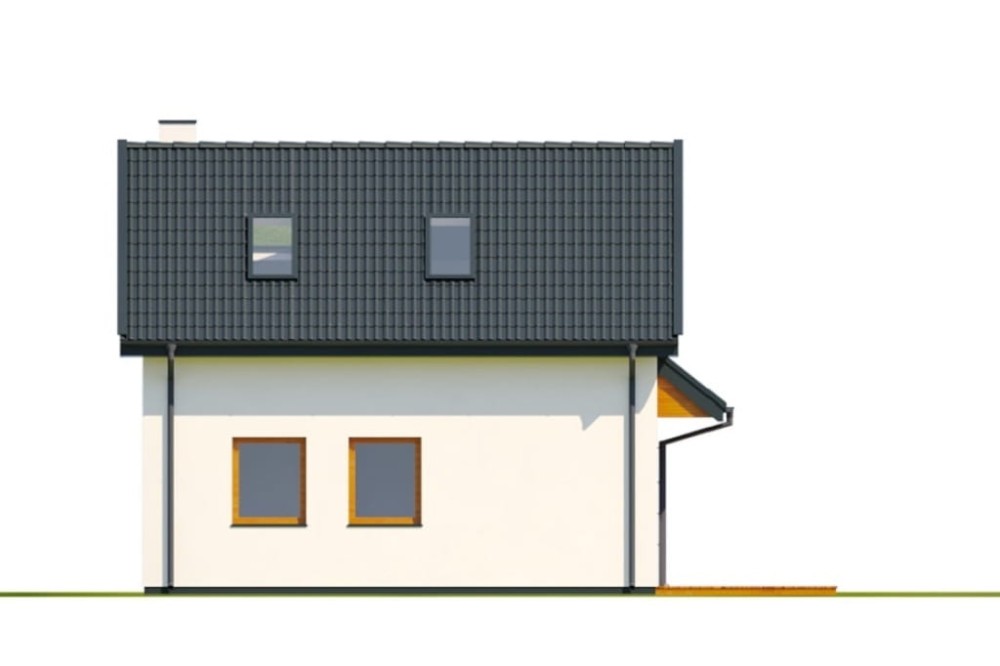 Projekt domu Zenna 2 L-6818, parterowy z poddaszem użytkowym, niepodpiwniczony, bez garażu - wizualizacja elewacji lewej