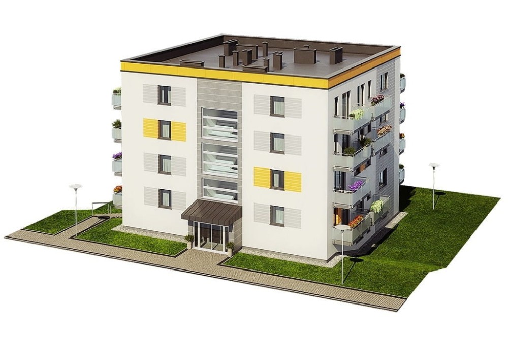 Projekt budynku wielorodzinnego L-6710,  pięciokondygnacyjny, podpiwniczony, bez garażu - model