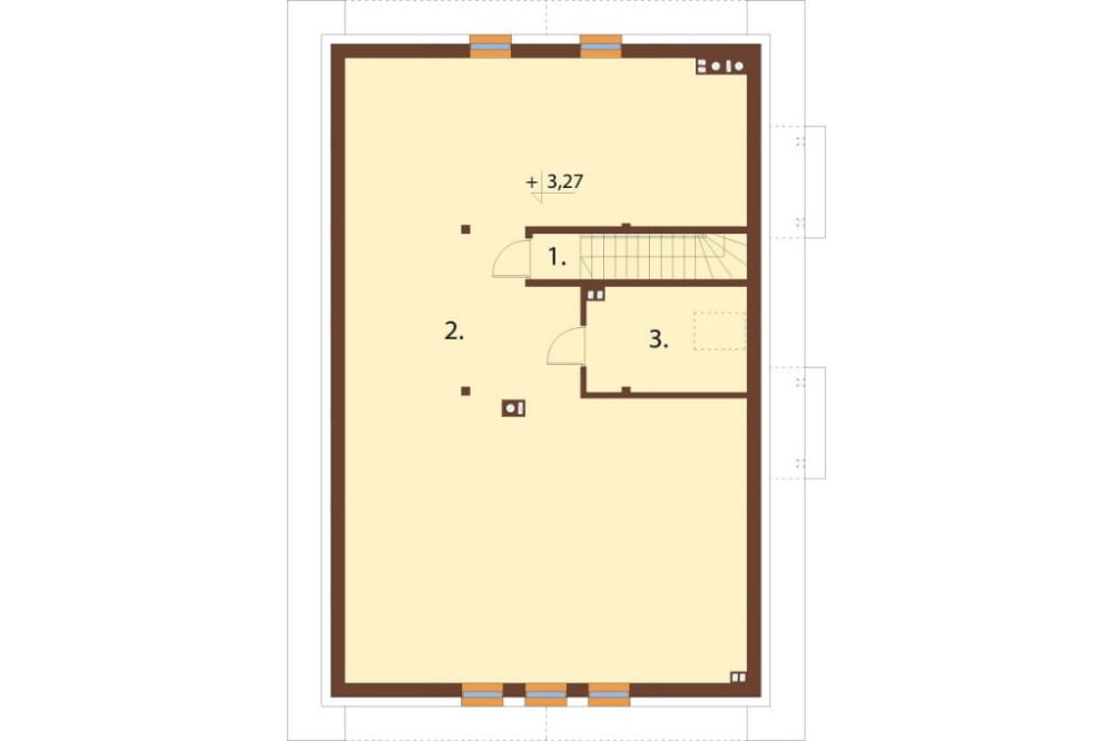 Projekt domu Ożanka DM-6671, parterowy ze strychem, niepodpiwniczony - rzut poddasza