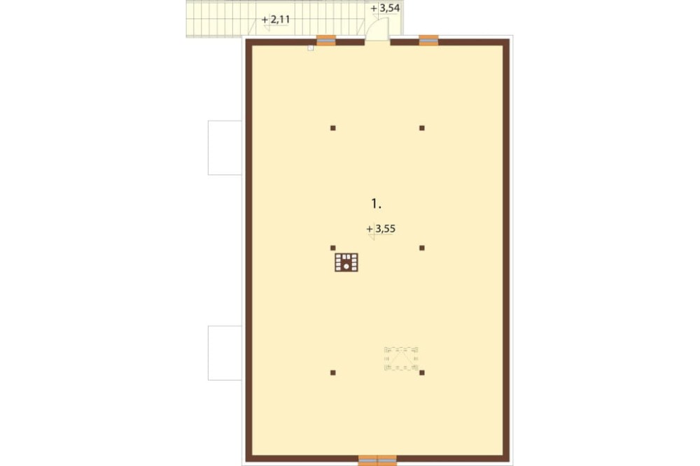 Projekt domu Ibala 2 L-6646, lokalno - usługowy, parterowy z poddaszem nieużytkowym - rzut poddasza