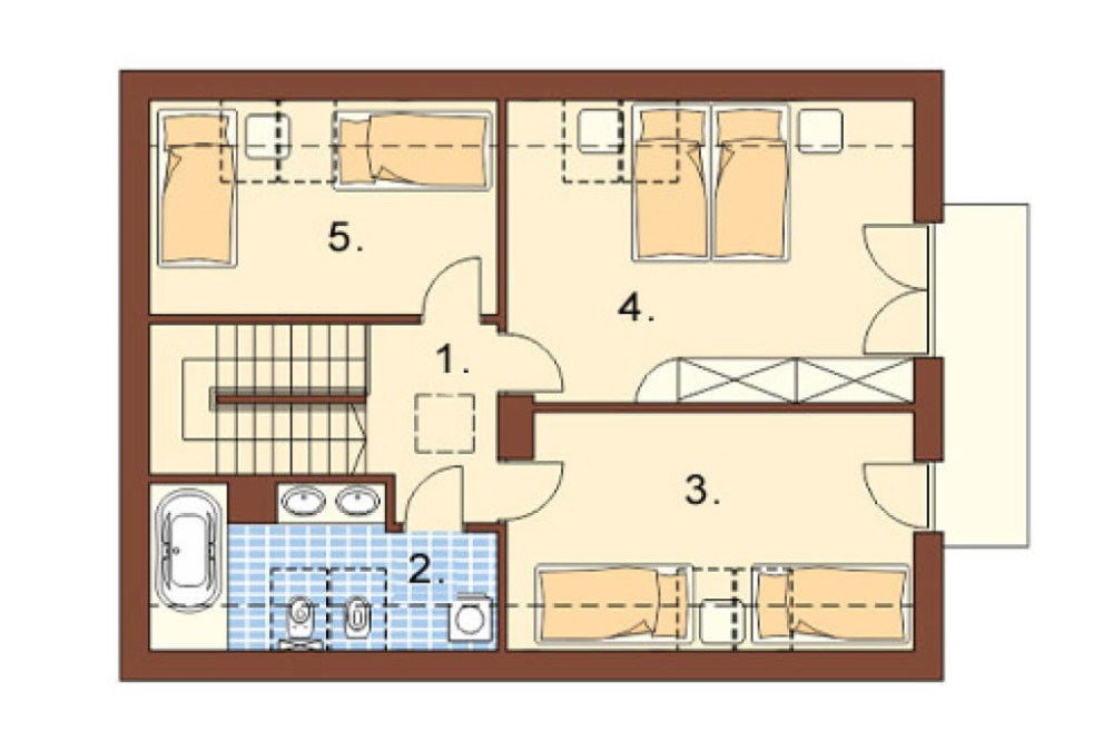 Projekt domu Tofane Due L-6421, parterowy z poddaszem mieszkalnym, bez podpiwniczenia, z garażem dwustanowiskowym - rzut poddasza
