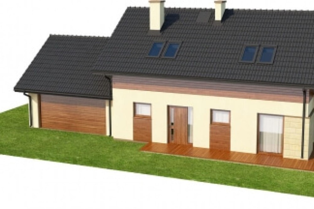 Projekt domu Tofane  DUE L-6421 DUE, parterowy z poddaszem użytkowym, jednorodzinny -model