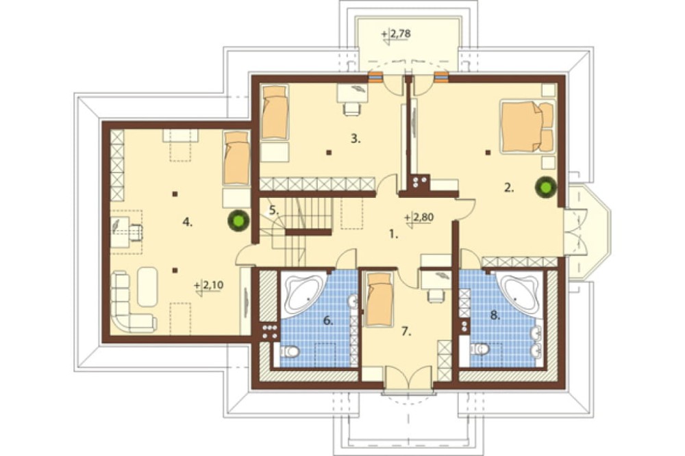 Projekt domu Montercore DUE L-6385, parterowy z garażem, poddaszem mieszkalnym, bez podpiwniczenia  -rzut poddasza