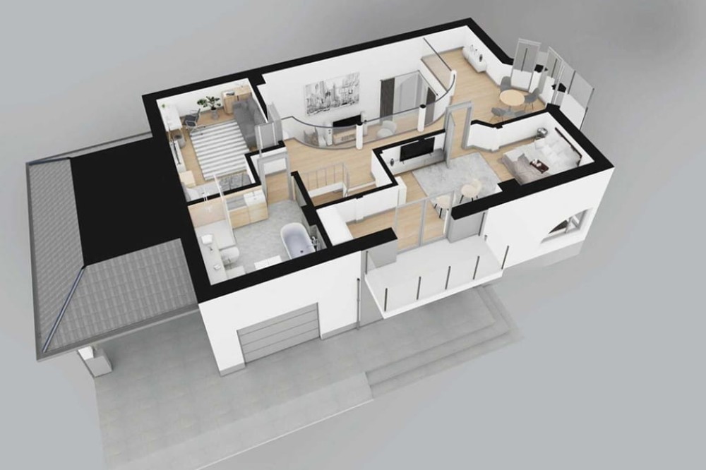 Projekt domu Arbantia DM-6811, parterowy, z poddaszem i garażem, bez podpiwniczenia - model