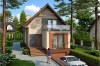 Projekt domu Radomsko 2 L-6446, parterowy z poddaszem mieszkalnym, częściowo podpiwniczony, z garażem - kolorystyka wersja 4