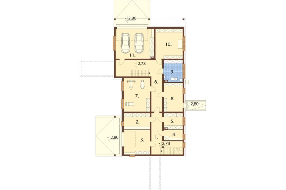 Projekt domu Napoca 2 L-6823, parterowy z poddaszem mieszkalnym, bez podpiwniczenia  - rzut piwnicy