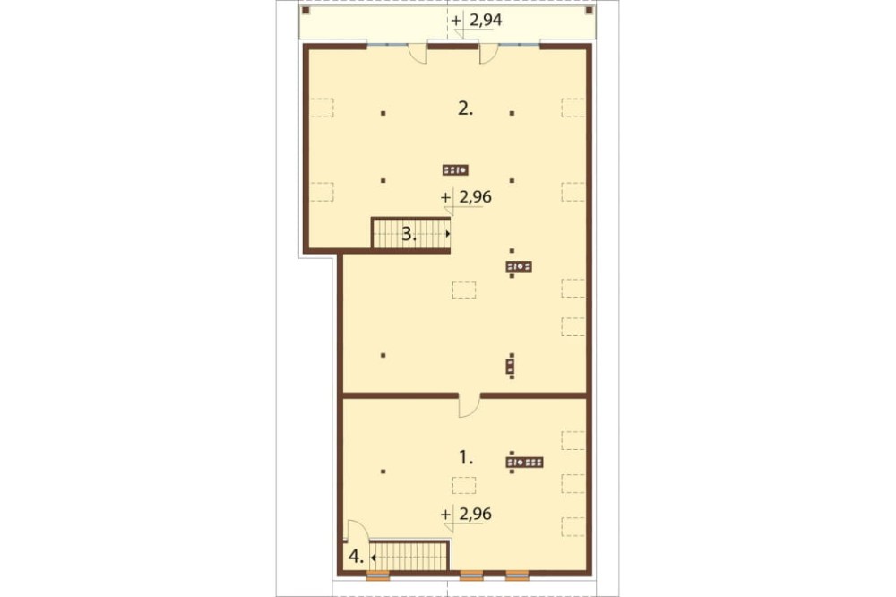Projekt domu Napoca 2 L-6823, parterowy z poddaszem mieszkalnym, bez podpiwniczenia  - rzut poddasza