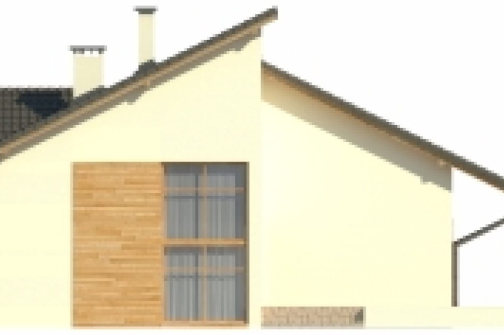 Projekt domu Siena DM-6463, parterowy z poddaszem użytkowym, z garażem dwustanowiskowym, bez podpiwniczenia - elewacja ogrodowa