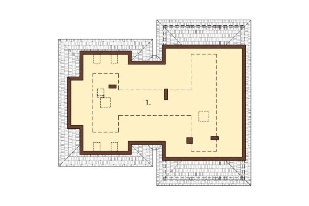 Projekt domu Marmarole DM-6393, parterowy ze strychem, bez garażu, bez podpiwniczenia - rzut strychu