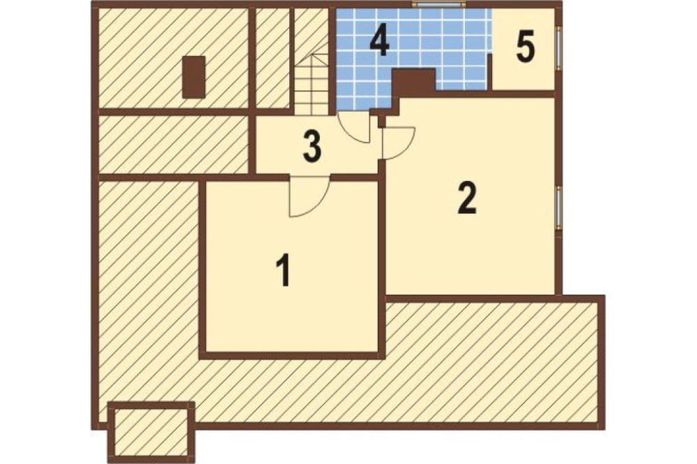 Projekt domu Rabka DM-6086, parterowy z poddaszem mieszkalnym, z częściowym podpiwniczeniem - rzut piwnicy