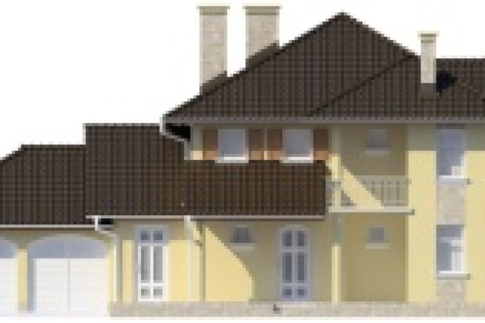 Projekt domu Pordoi DM-6456, piętrowy, z garażem dwustanowiskowym, bez podpiwniczenia - elewacja frontowa
