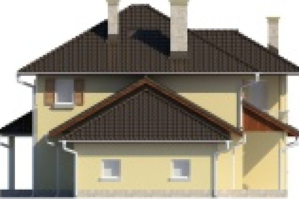 Projekt domu Pordoi DM-6456, piętrowy, z garażem dwustanowiskowym, bez podpiwniczenia - elewacja lewa
