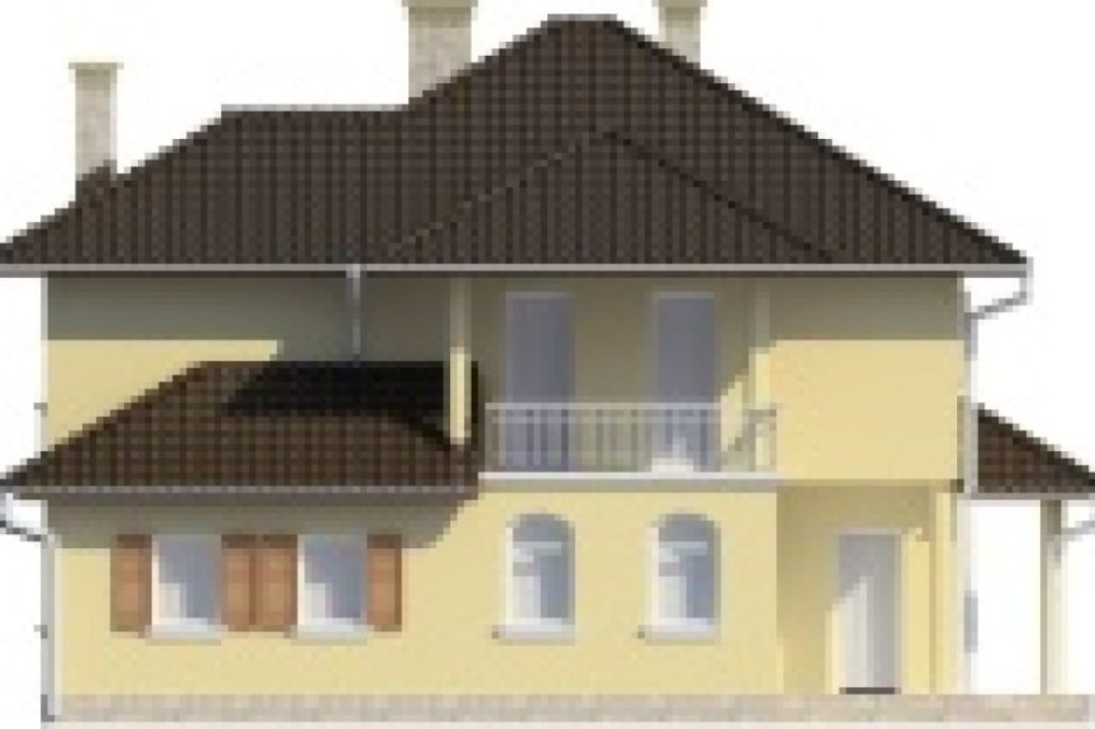 Projekt domu Pordoi DM-6456, piętrowy, z garażem dwustanowiskowym, bez podpiwniczenia - elewacja prawa