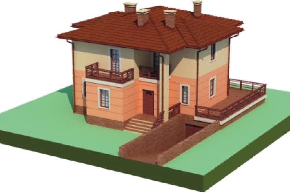 Projekt domu Croda Rossa DM-6453, piętrowy, z garażem, częściowo podpiwniczony - model