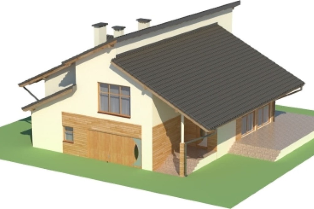 Projekt domu Siena Due L-6463, parterowy z poddaszem użytkowym, z garażem dwustanowiskowym, bez podpiwniczenia - model