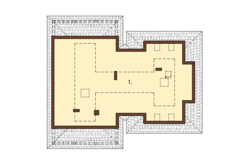 Projekt domu Marmarole Due L-6393, parterowy ze strychem, bez garażu, bez podpiwniczenia - rzut strychu