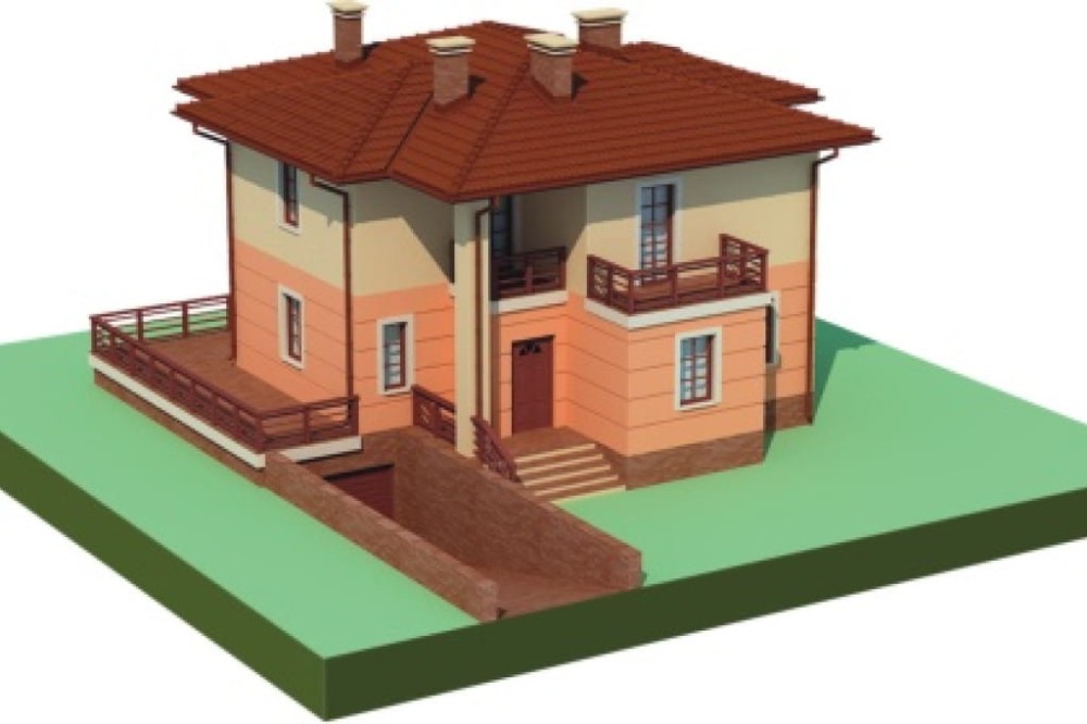 Projekt domu Croda Rossa Due L-6453, piętrowy, z garażem, częściowo podpiwniczony - model