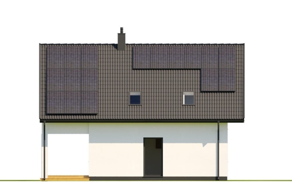 Projekt domu Emagen 2 L-6798, parterowy z poddaszem użytkowym, jednorodzinny, bez garażu, bez podpiwniczenia - elewacja ogrodowa