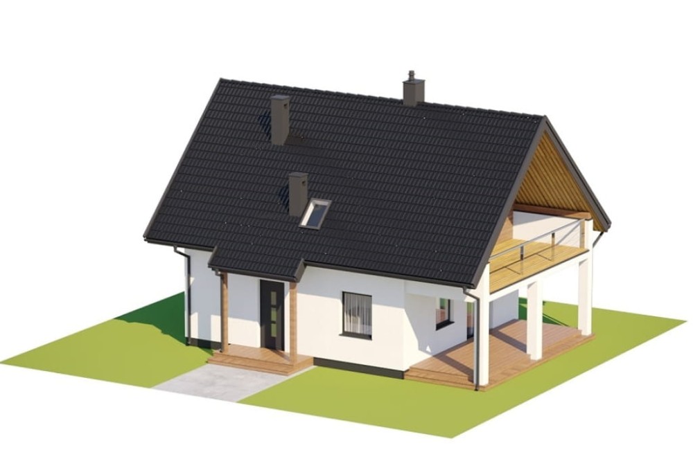 Projekt domu Emagen 2 L-6798, parterowy z poddaszem użytkowym, jednorodzinny, bez garażu, bez podpiwniczenia - model