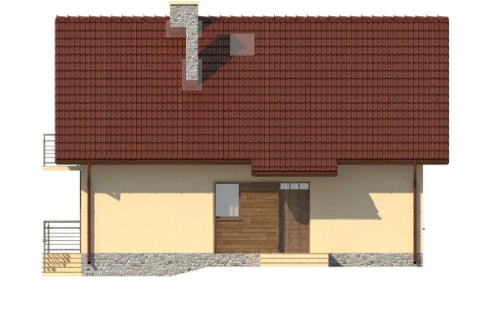 Projekt domu Pszczelnik DM-6052, parterowy z poddaszem mieszkalnym, z częściowym podpiwniczeniem - elewacja frontowa