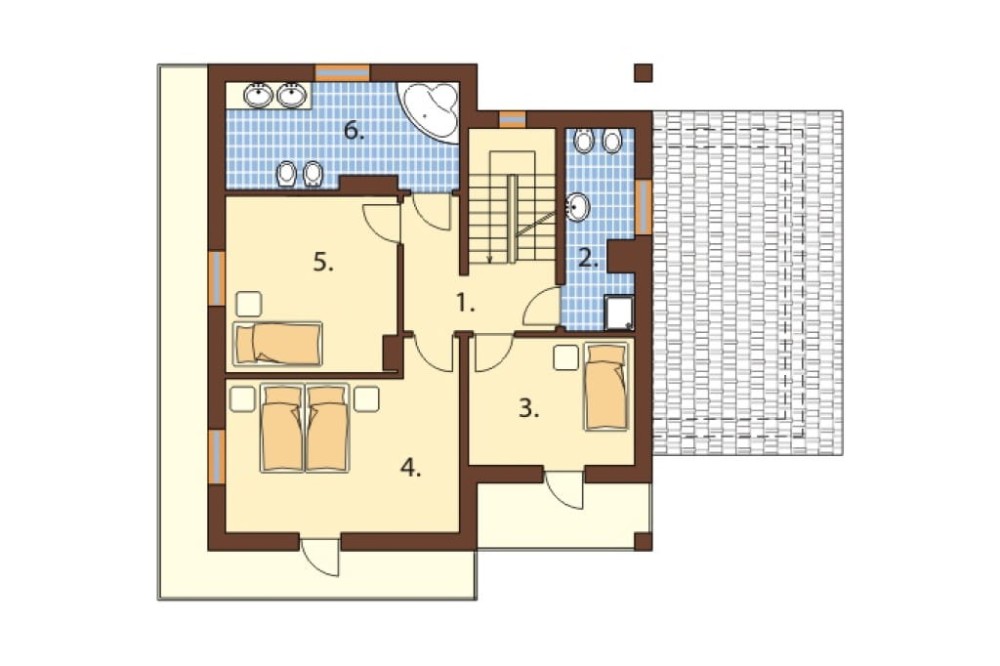 Projekt domu Lavaredo DM-6438, piętrowy, z garażem, częściowo podpiwniczony - rzut piętra
